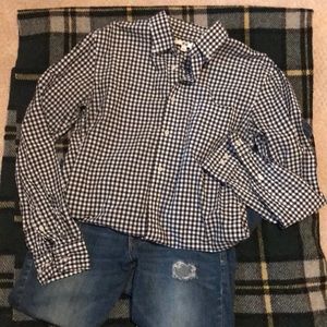 UNIQLO Navy Gingham button down